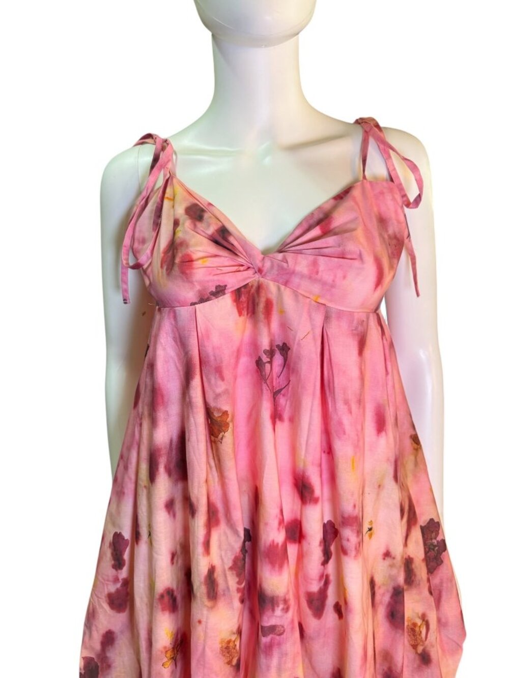 NA-KD Balloon Hem Dress Floral Pink EU 40 Adjustable Straps Party Summer NWT - Picture 3 of 8